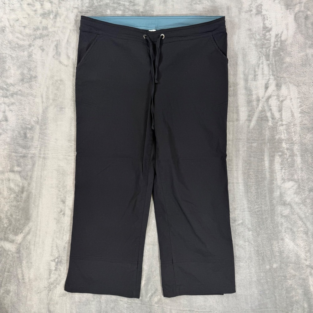 Prana Breathe Cropped Hiking Pants Women's Size M Charcoal Gray Yoga Outdoors